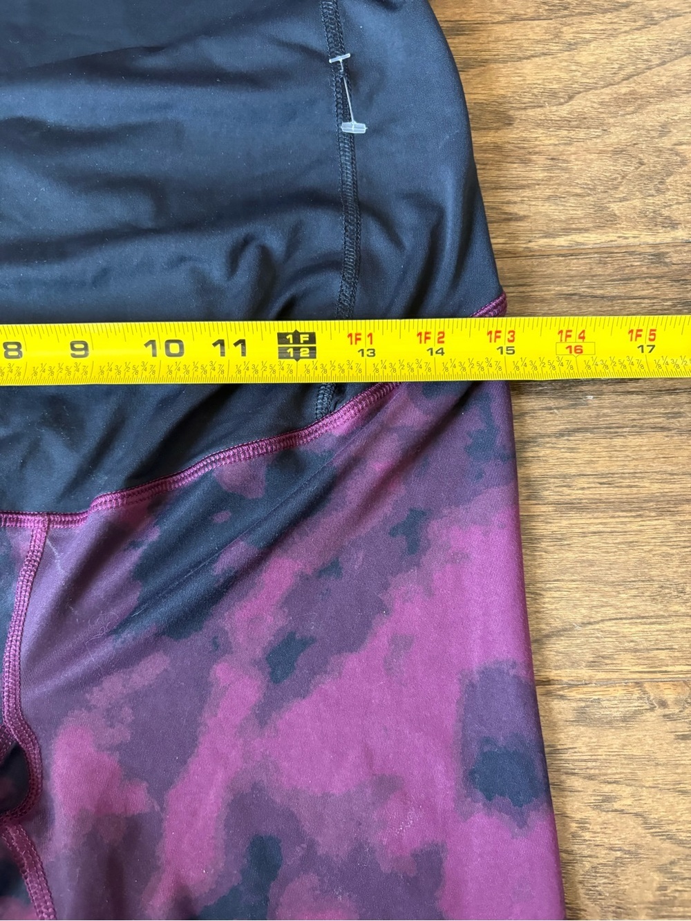Ingrid & Isabel Black and Burgundy Tie-Dye Maternity Leggings - Picture 2 of 5